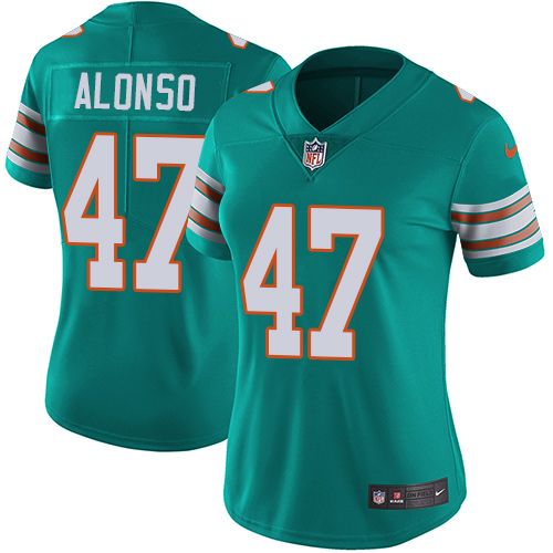 Nike Miami Dolphins 47 Kiko Alonso Aqua Green Alternate Women Stitched NFL Vapor Untouchable Limited Jersey